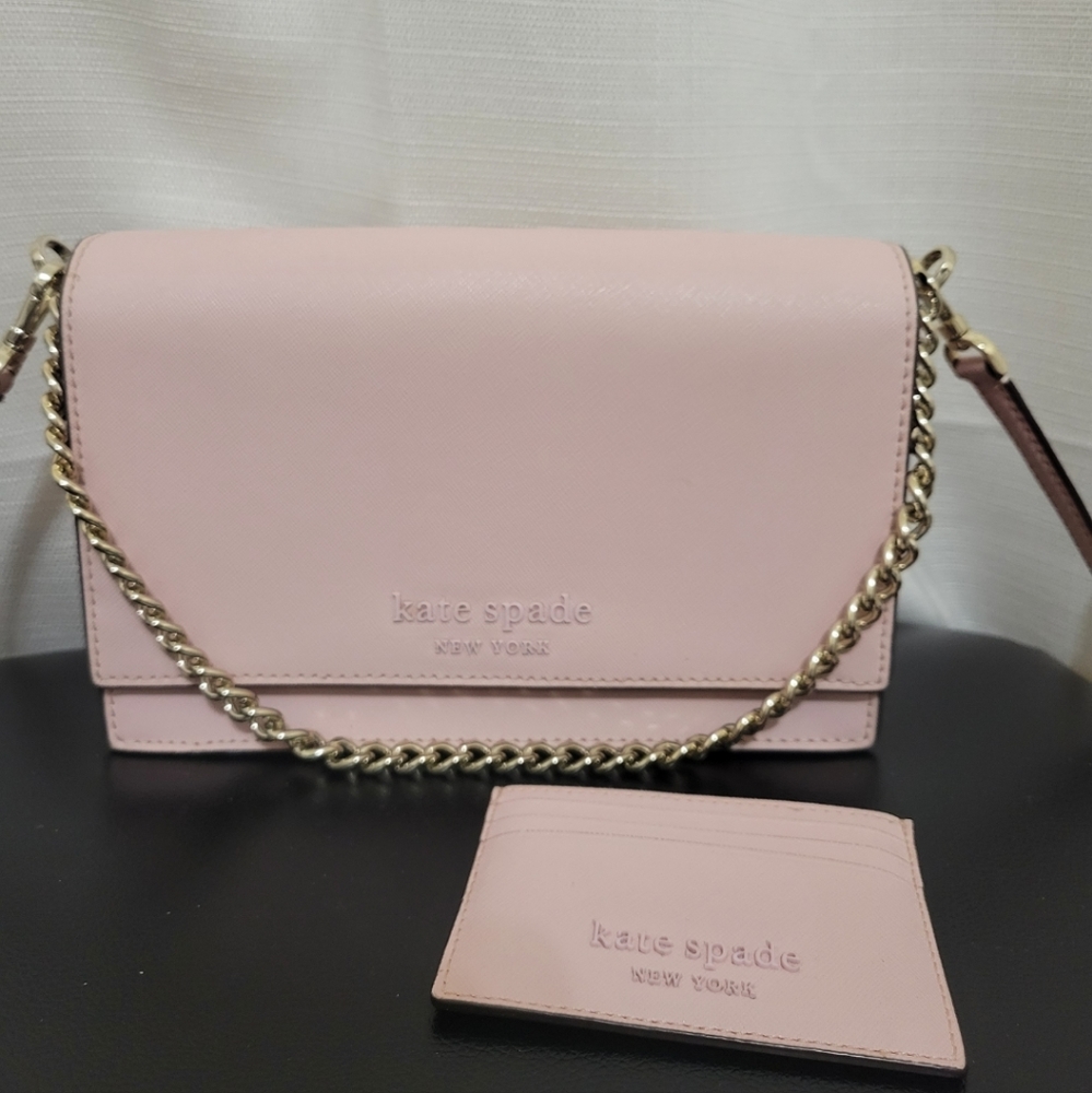 Kate Spade Pink Crossbody Bag with Cardholder - Picture 1 of 8